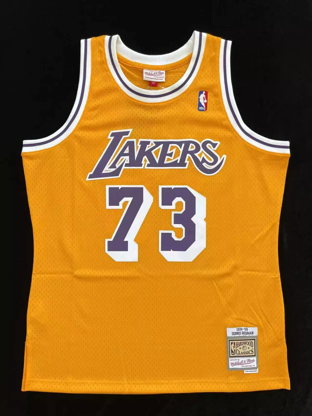 Authentic Dennis Rodman Los Angeles Lakers Home Swingman Jersey Throwback