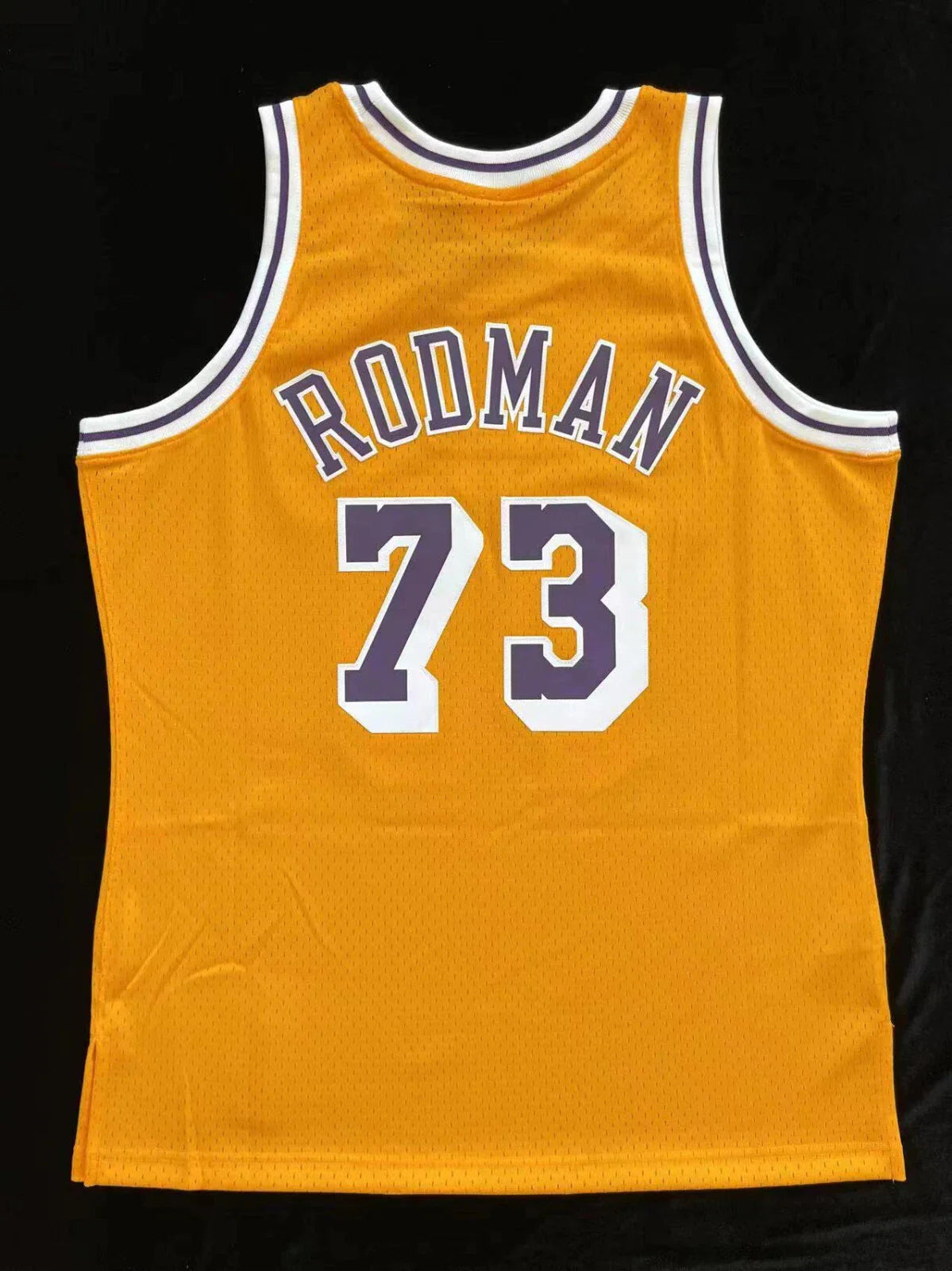 Authentic Dennis Rodman Los Angeles Lakers Home Swingman Jersey Throwback